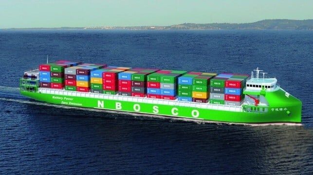 Chinese Coastal Carrier Orders Largest Pure Electric Containerships