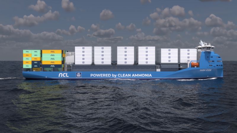 Construction Starts on First Short-Sea, Ammonia-Fueled Containership