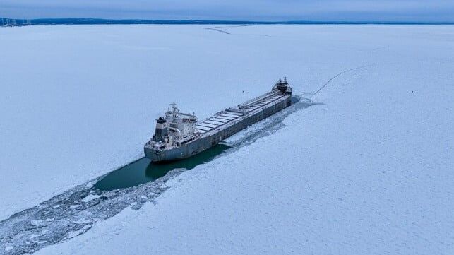 Crew Exasperated as Bulker Waits for USCG Rescue from Lake Erie Ice