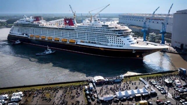 Disneys New Cruise Ship Leaves Building Hall at Meyer Werft