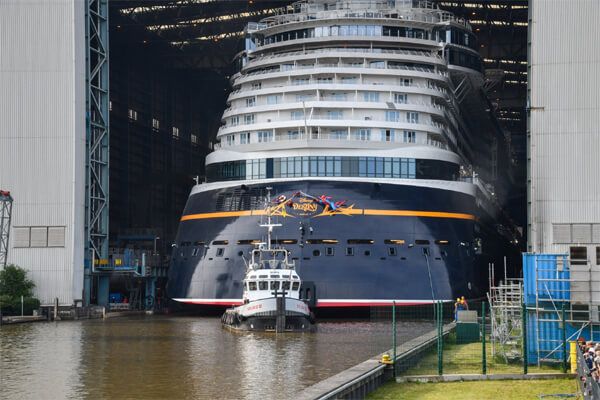 Disneys New Cruise Ship Leaves Building Hall at Meyer Werft