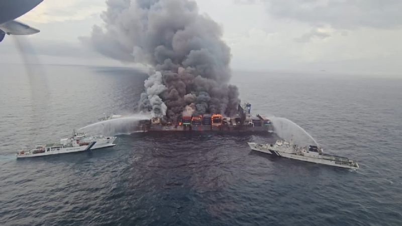 Fire and Salvage Teams Report Progress with Wan Hai 503 Efforts