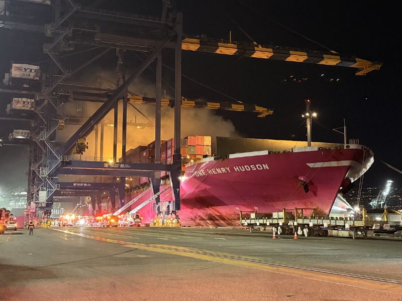 Fire Contained Aboard ONE Container Ship at Port of Los Angeles