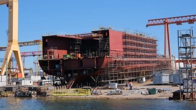 Hull Floated for Innovative Neoliner Wind-Powered Ro-Ro