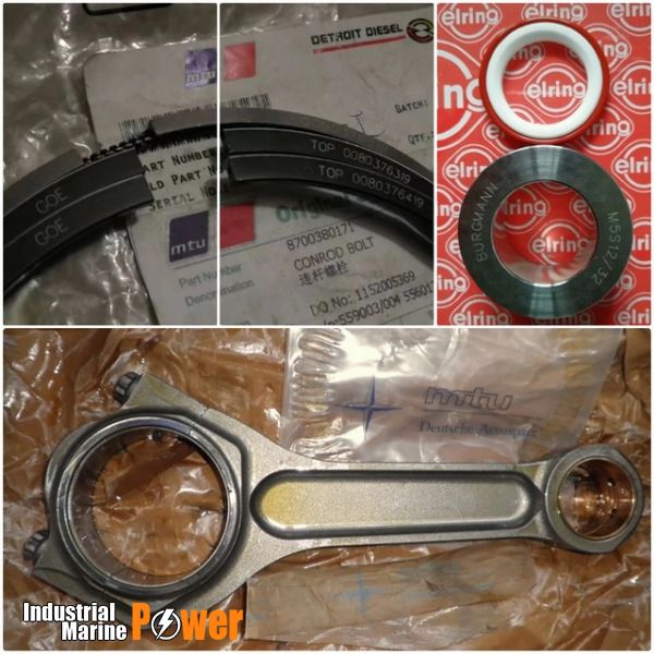 MTU injectors, filters, connecting rods, gas valves, piston rings, and