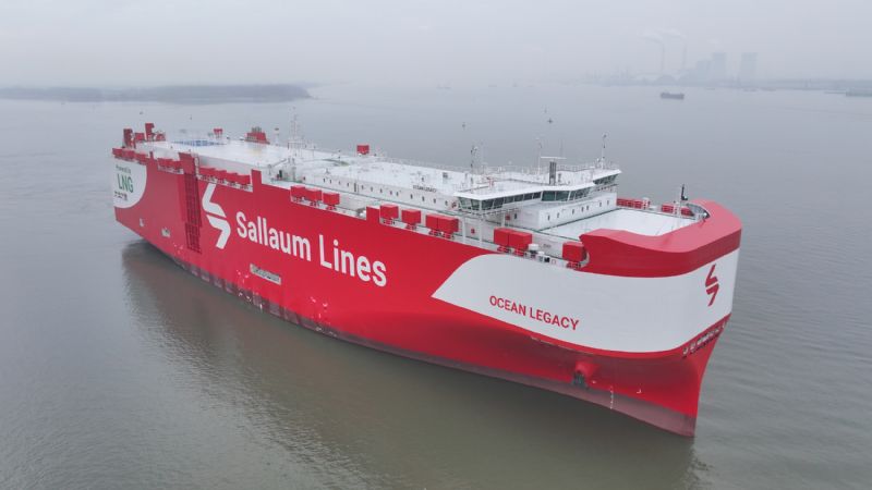 Sallaum Lines Expands Green Fleet with Delivery of LNG-Powered PCTC MV Ocean Legacy