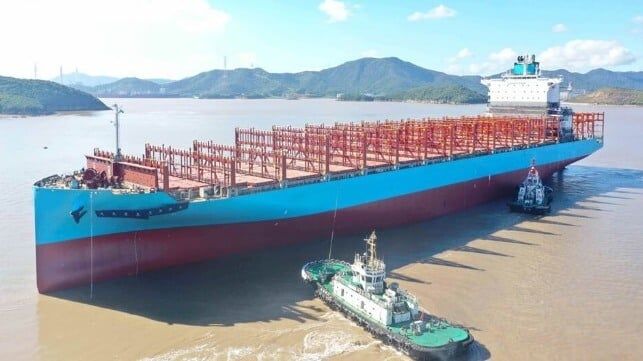 Tsuneishis China Shipyard Launches Next-Gen Methanol Containership