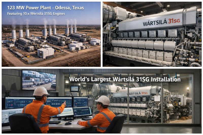 Wärtsilä Secures Landmark 123 MW Power Plant Project in Texas Featuring the World’s Largest Wärtsilä 31SG Engine Installation